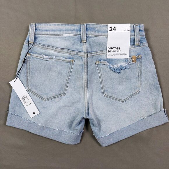 Joes Jean Shorts Womens Sz 24 Denim The 5" Short Stand Tall Frayed Cuff Modest - Picture 10 of 10